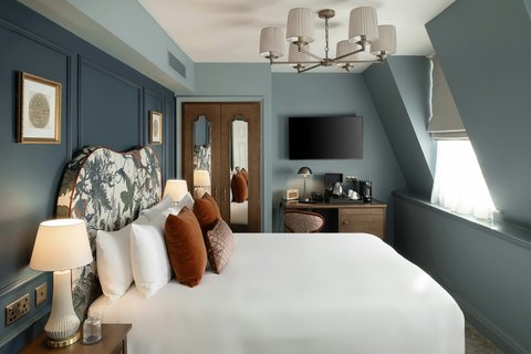 Cosy Room blue Wide shot of room interiors