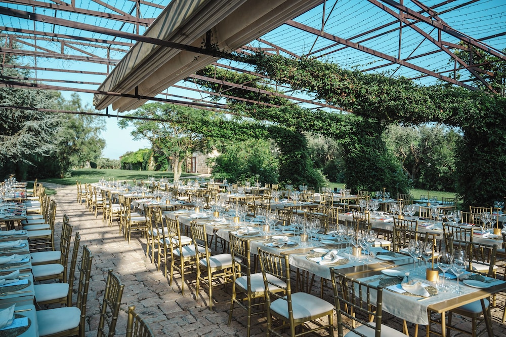 Outdoor banquet area