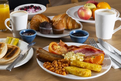 Kickstart your morning with tasty fuel from our breakfast buffet.