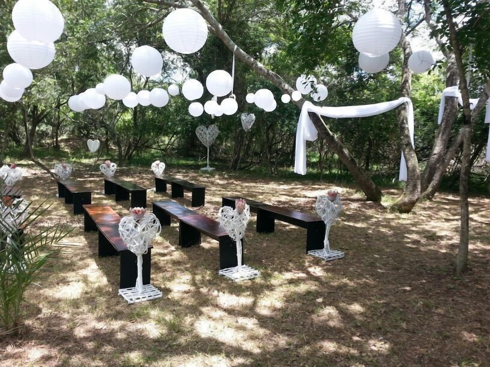 Outdoor banquet area