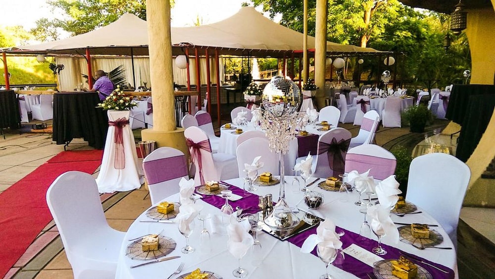 Outdoor banquet area