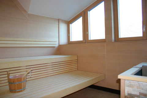Finnish sauna with mountain views