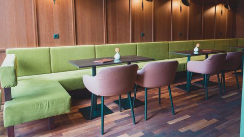 Comfy seating in our cozy hotel bar