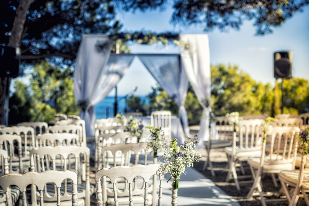 Outdoor wedding area