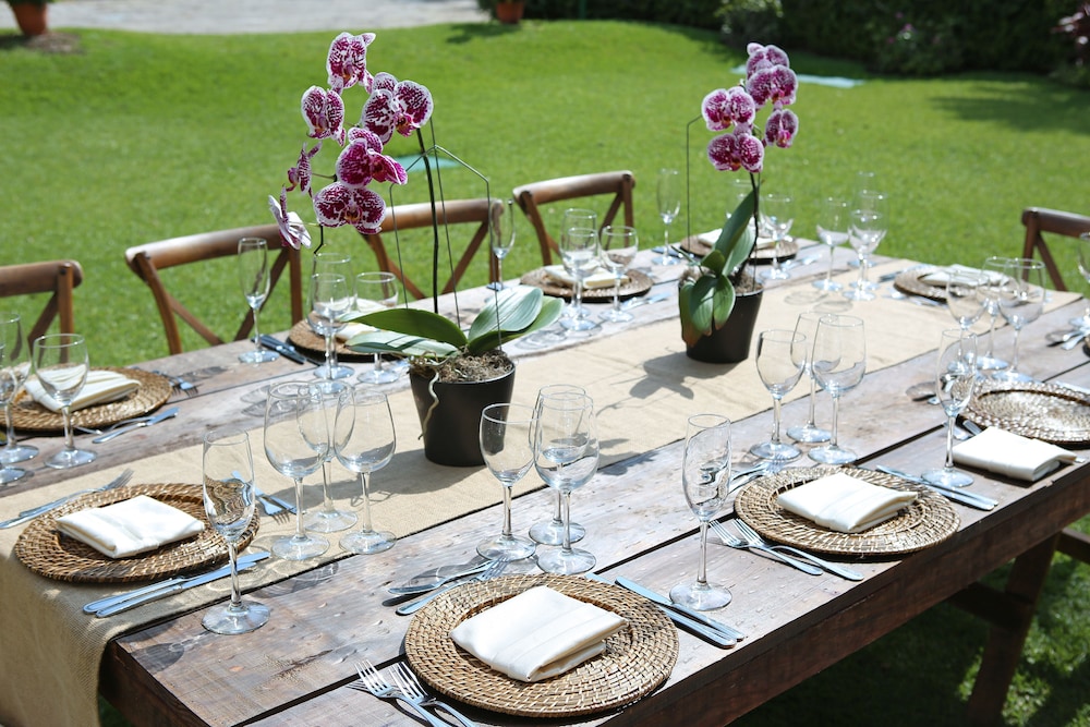 Outdoor banquet area