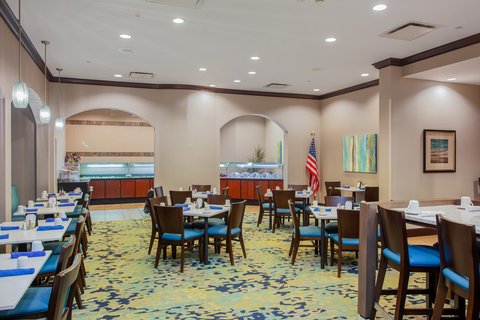 Savor a hot breakfast in our spacious dining area.