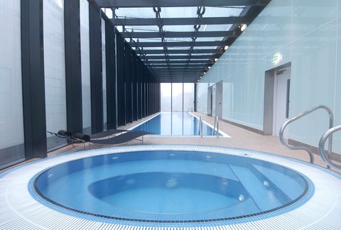 Immerse yourself in relaxation with our indoor pool and hot tub
