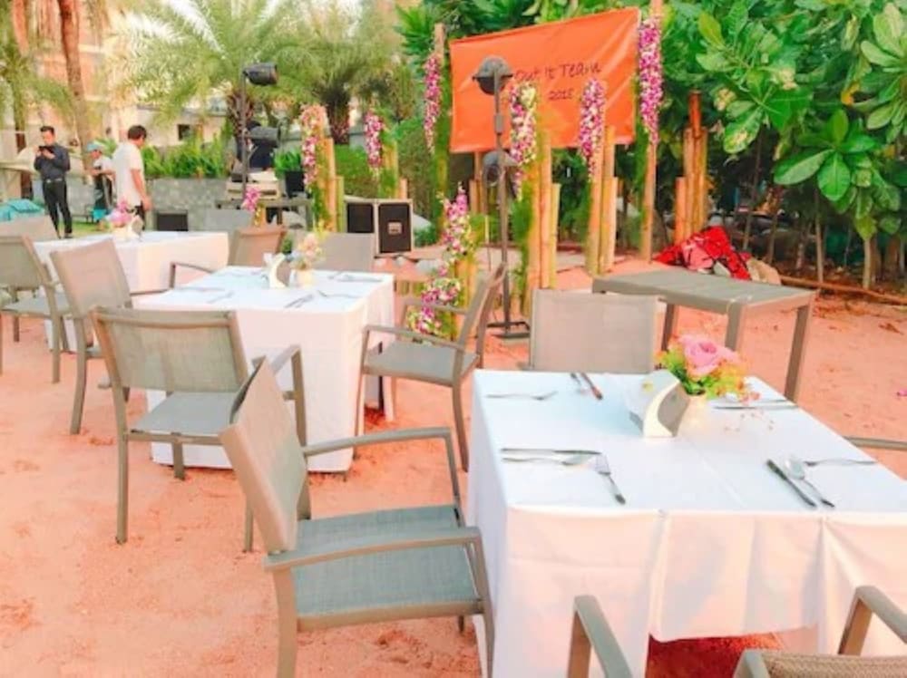 Outdoor banquet area