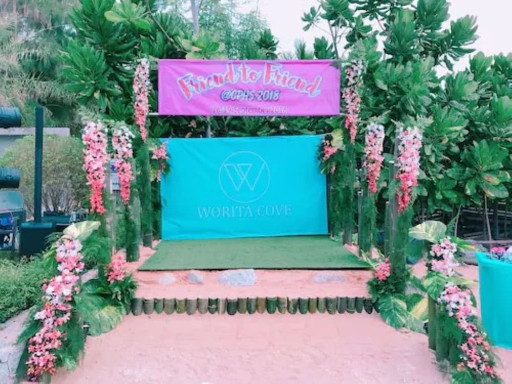 Outdoor banquet area