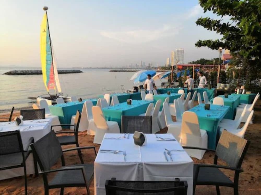Outdoor banquet area