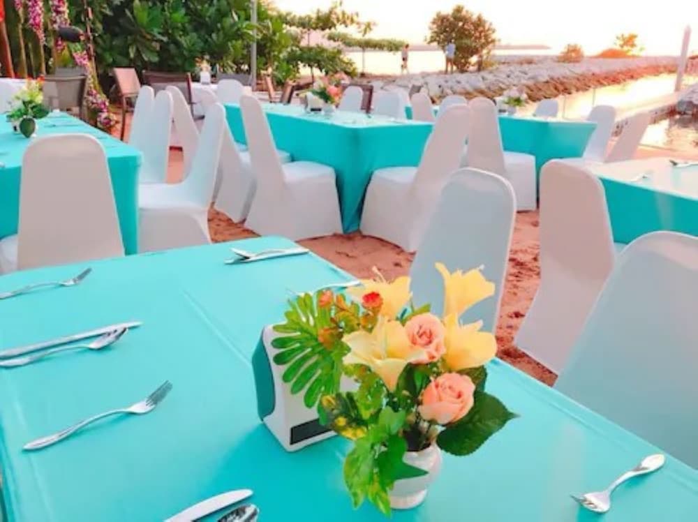 Outdoor banquet area
