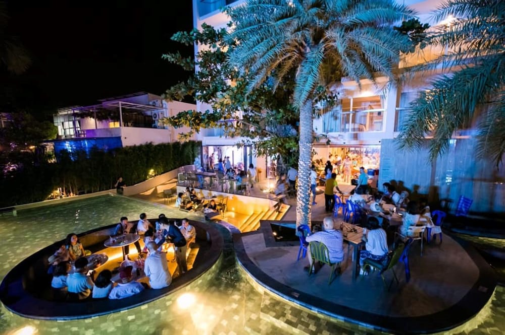 Outdoor banquet area