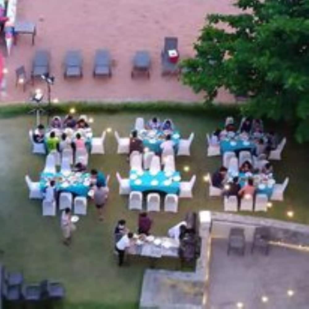 Outdoor banquet area