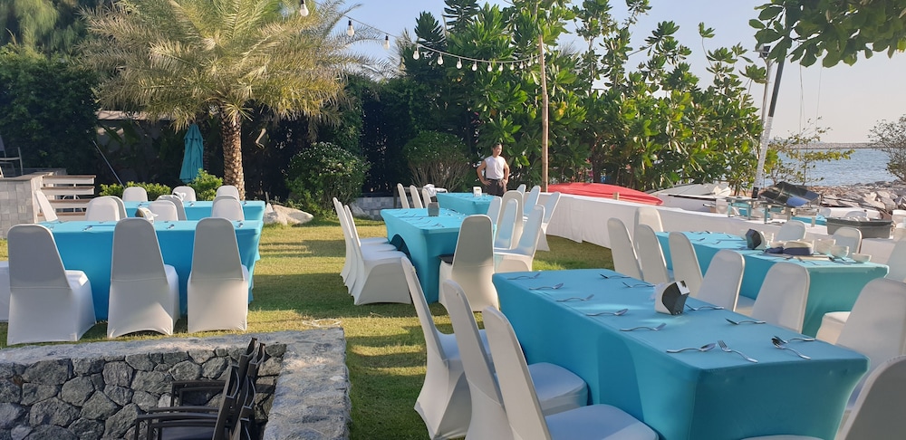 Outdoor banquet area