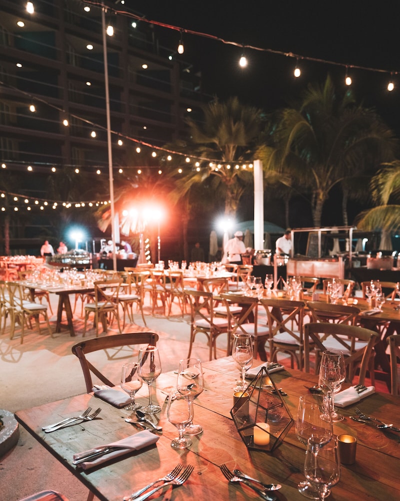 Outdoor banquet area