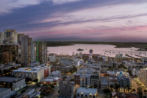 View from the Pool at dusk