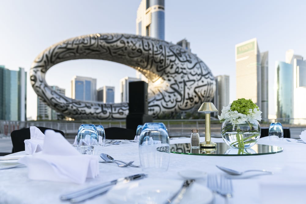 Outdoor banquet area