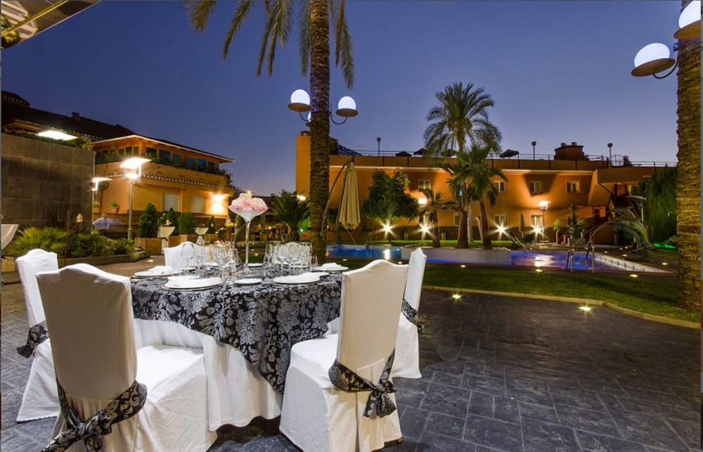 Outdoor banquet area