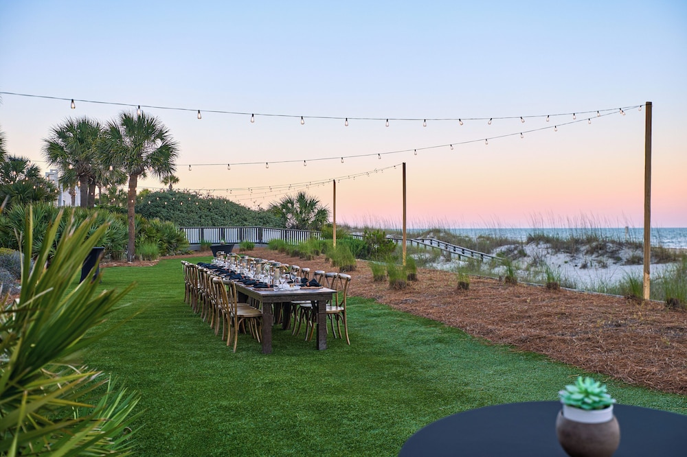 Outdoor banquet area