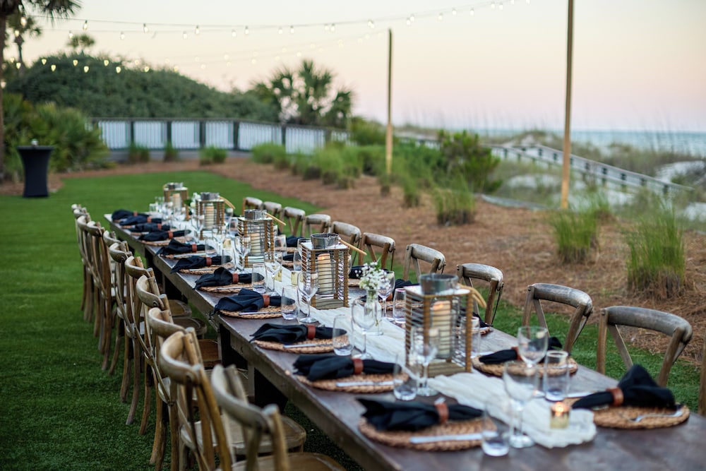 Outdoor banquet area