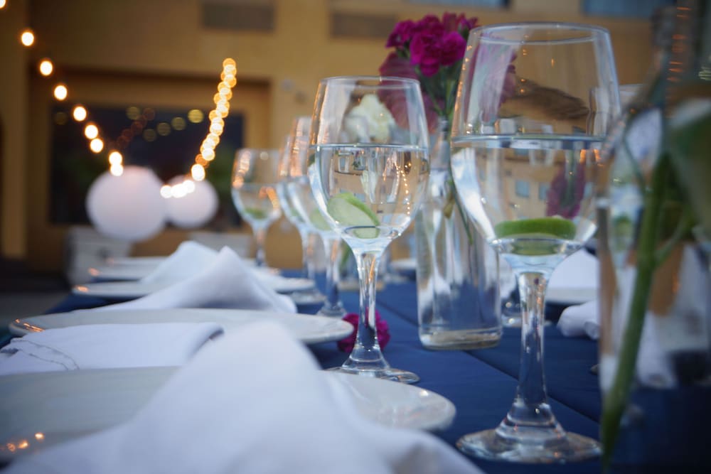 Outdoor banquet area