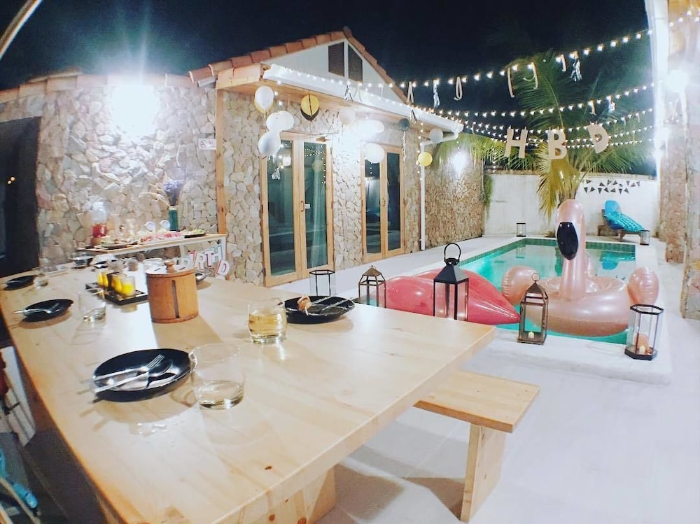 Outdoor banquet area