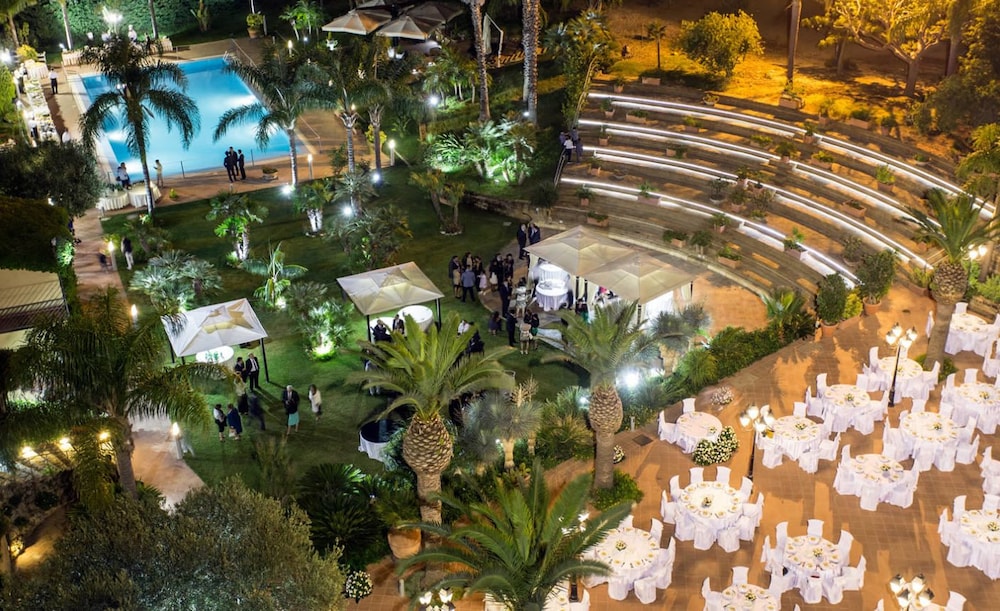 Outdoor banquet area