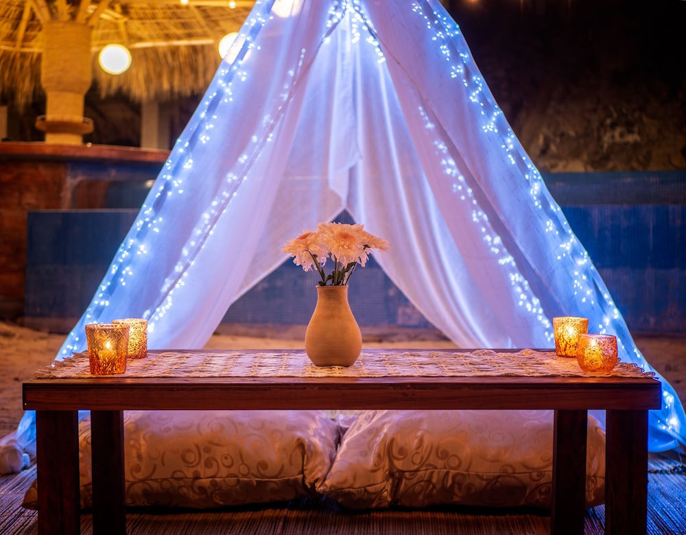 Outdoor banquet area