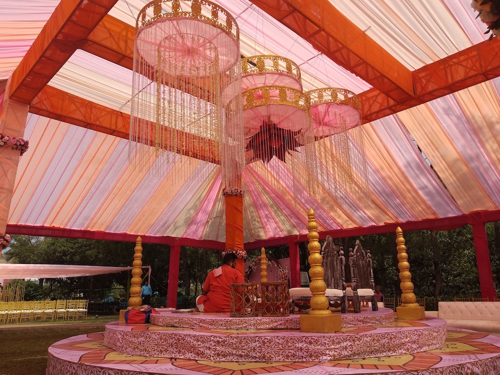 Outdoor banquet area