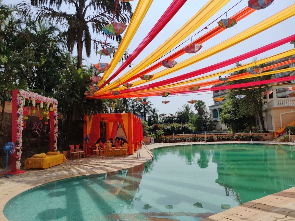 Outdoor banquet area