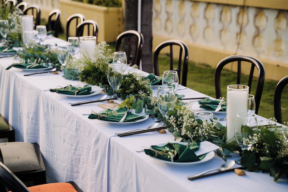 Outdoor wedding area