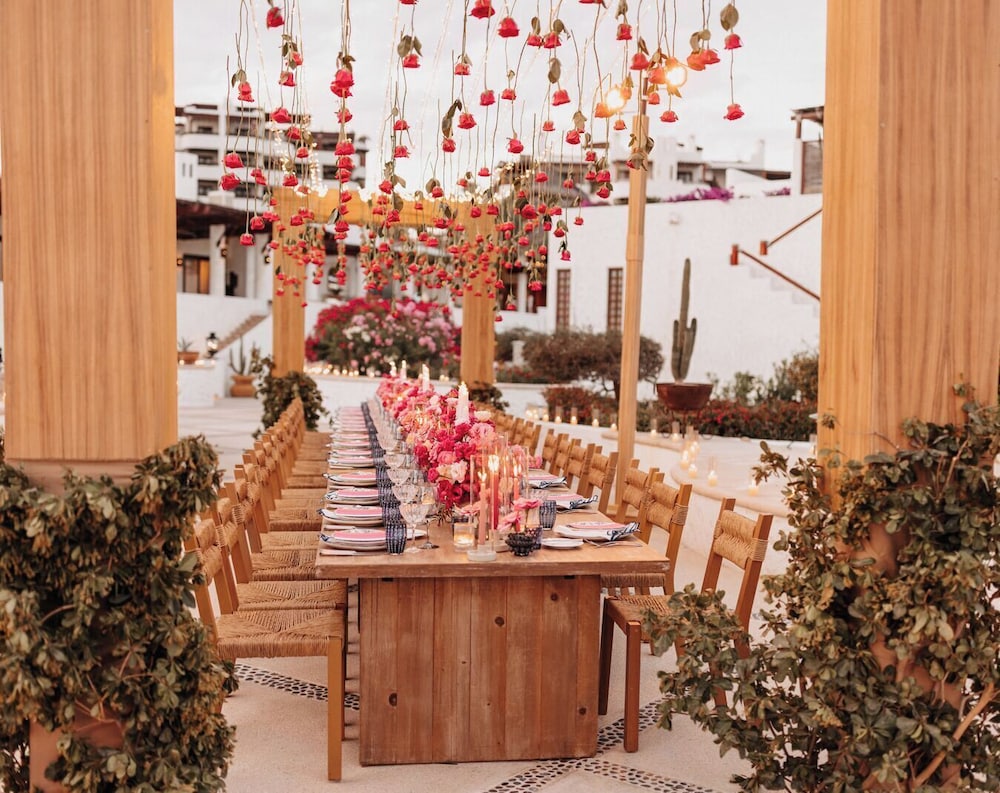 Outdoor banquet area