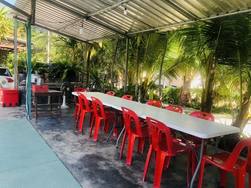 Outdoor banquet area
