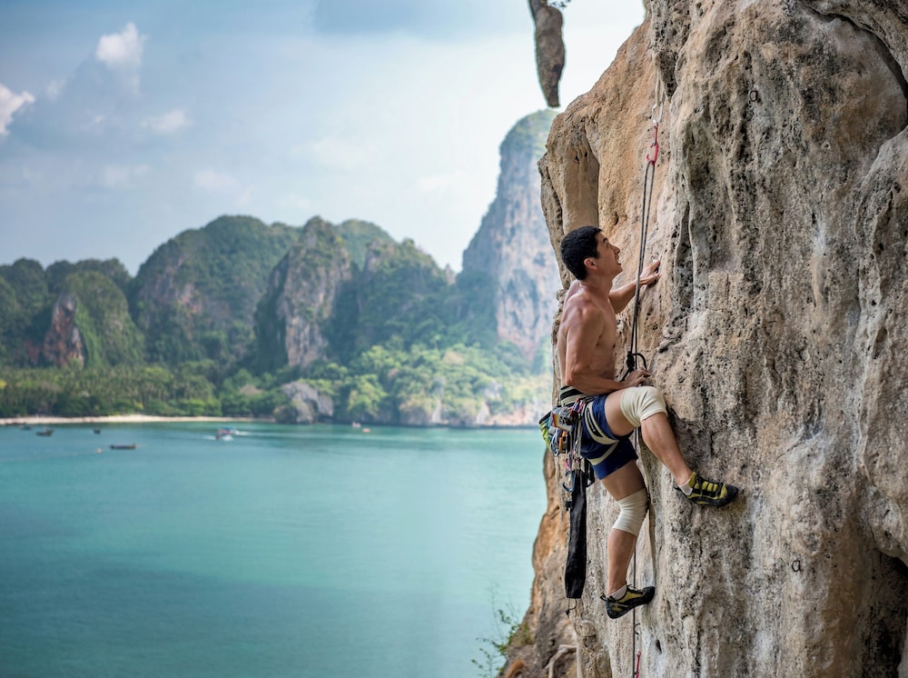 Outdoor rock climbing