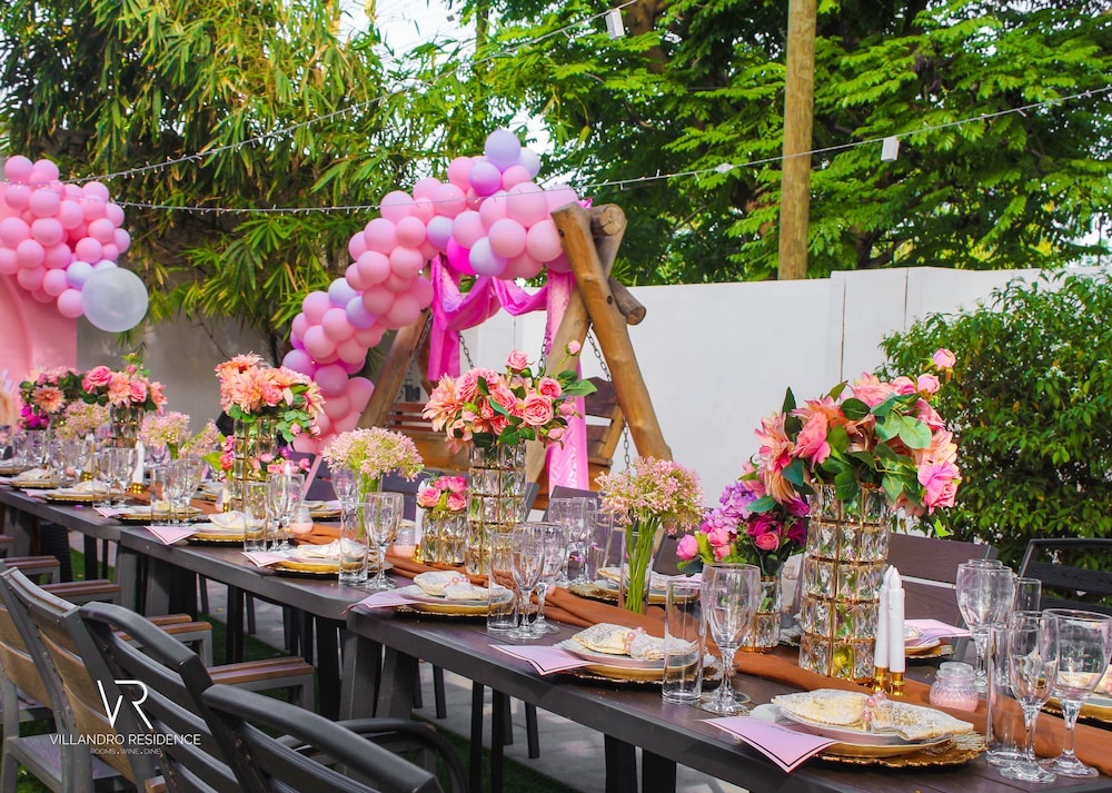 Outdoor banquet area