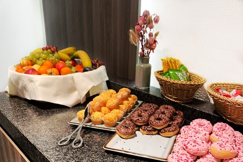 Pick fresh fruit and sweet treats from our breakfast buffet