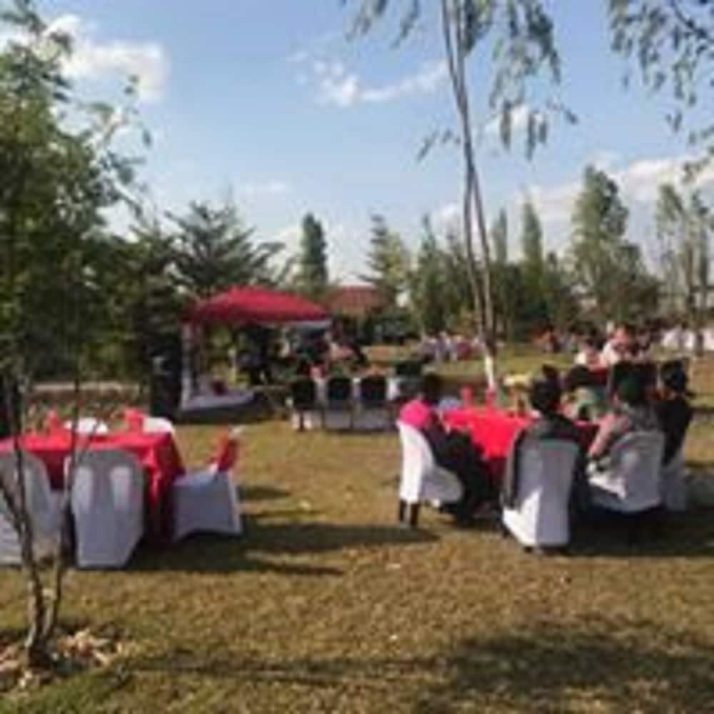 Outdoor banquet area