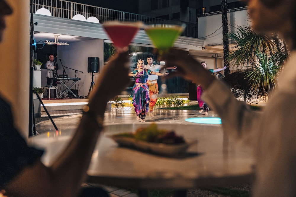 Outdoor banquet area