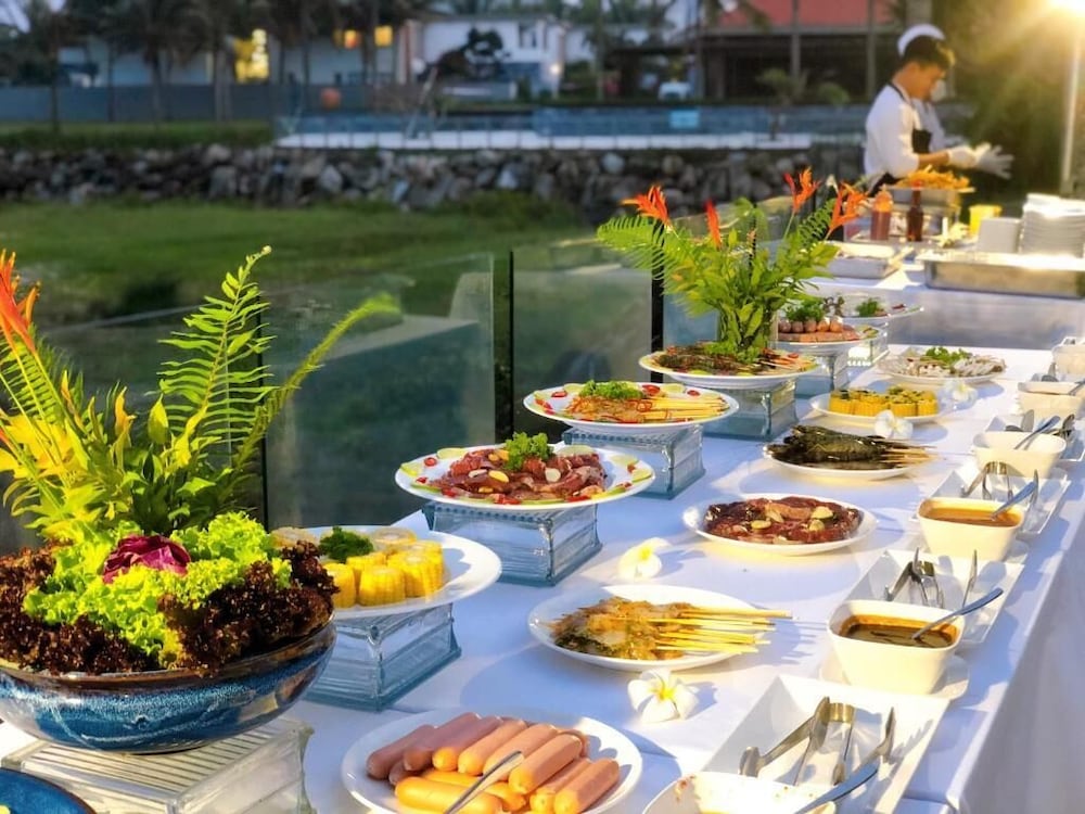 Outdoor banquet area