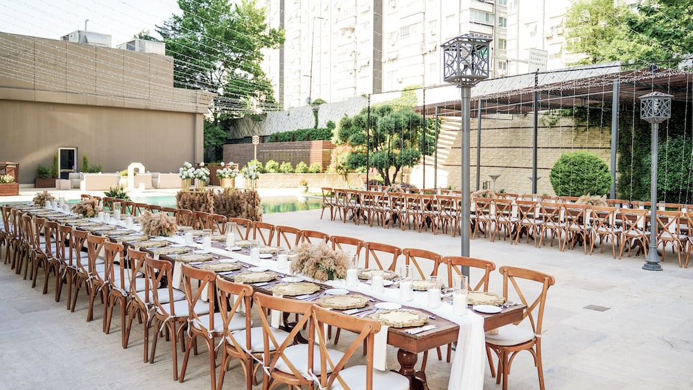 Outdoor banquet area