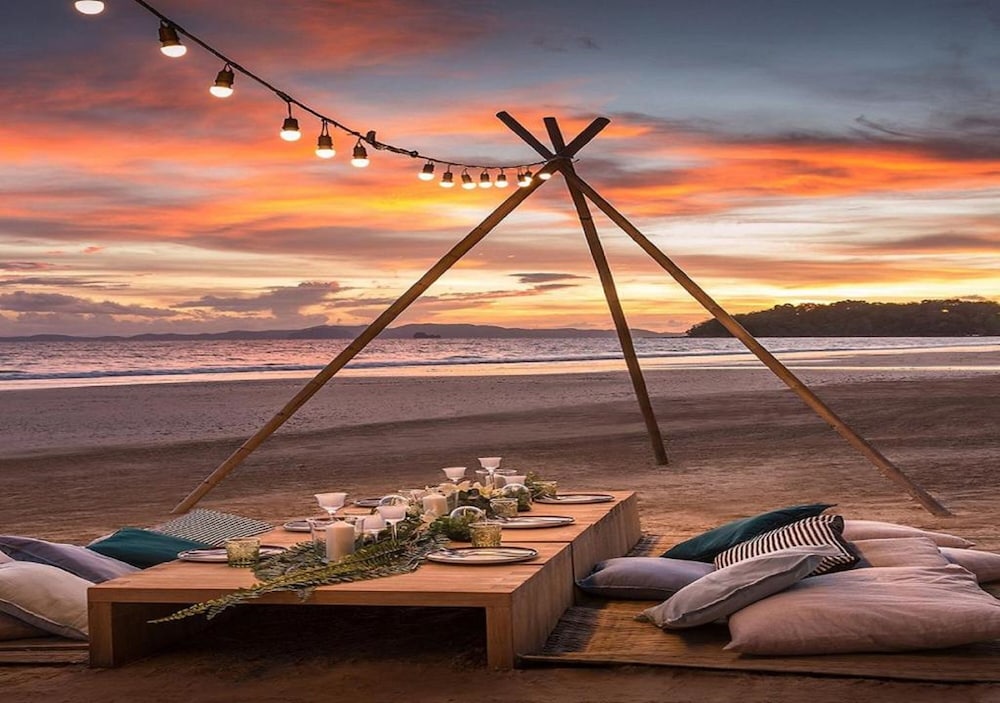 Outdoor banquet area