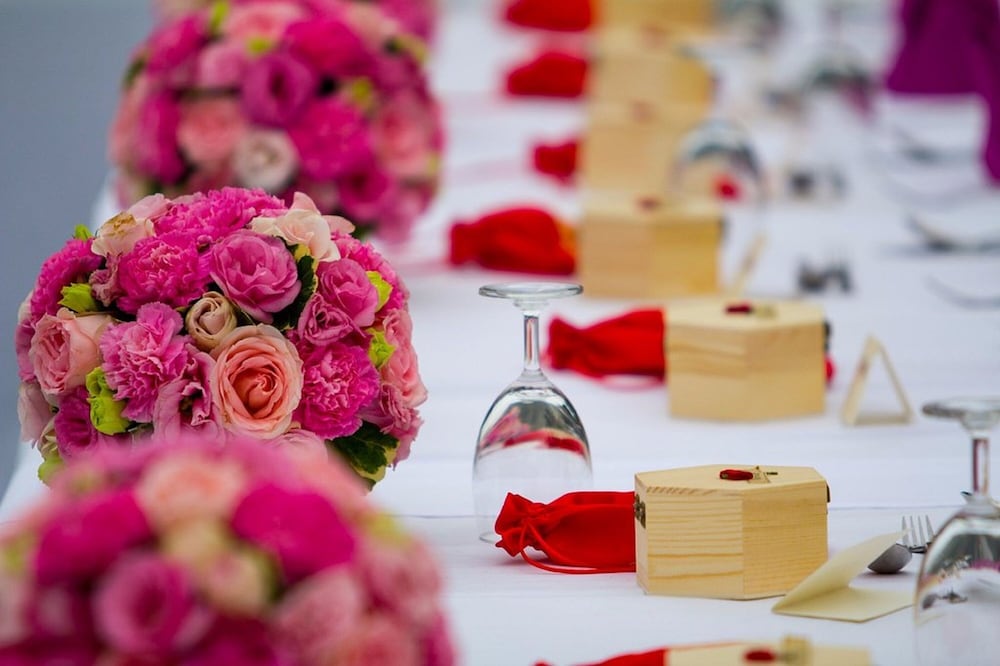 Outdoor wedding area