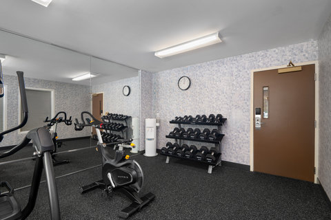 Fitness center with weights and machines