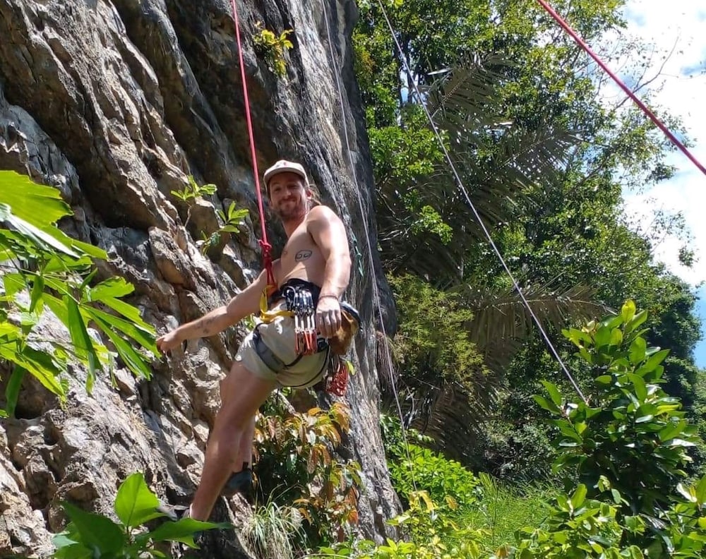 Outdoor rock climbing