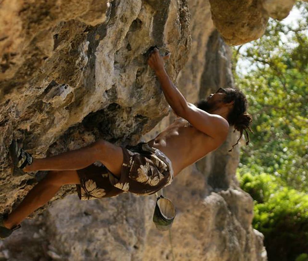 Outdoor rock climbing