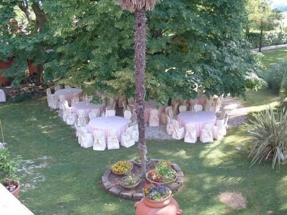 Outdoor banquet area