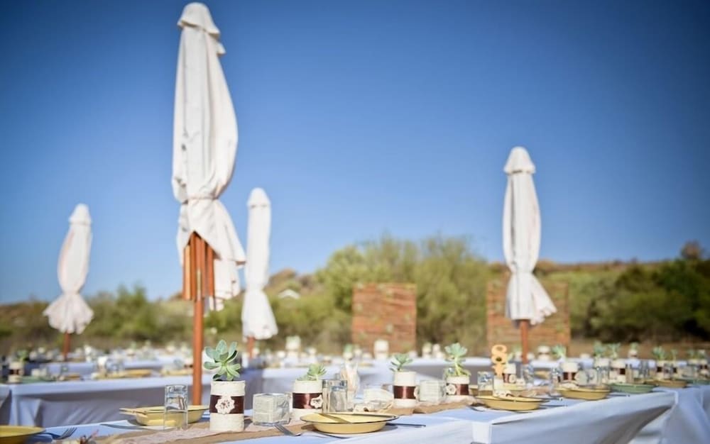 Outdoor banquet area