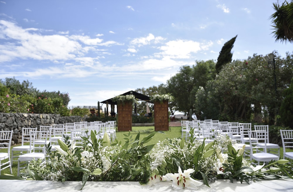 Outdoor banquet area