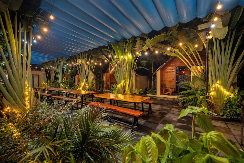 Outdoor banquet area