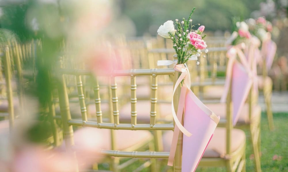 Outdoor banquet area